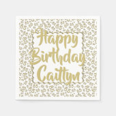 85th Birthday Random Number Pattern Scallop Gold Servet (Voorkant)