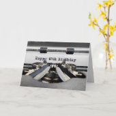 85th Birthday Retro Typewriter Kaart (Gele Bloem)