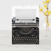 85th Birthday Retro Typewriter Kaart (Gele Bloem)