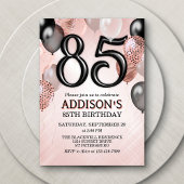 85th Birthday Roos Gouden Ballonnen Uitnodiging