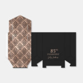 85th Birthday Rose Gold Damask Thank You Bedankdoosjes (Uitgevouwen)