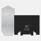 85th Birthday Silver Glitter Thank You Bedankdoosjes (Ongevouwen)