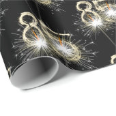 85th Birthday Sparklers op Zwart Cadeaupapier (Rol Hoek)