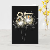 85th Birthday Sparklers op Zwart Kaart (Gele Bloem)