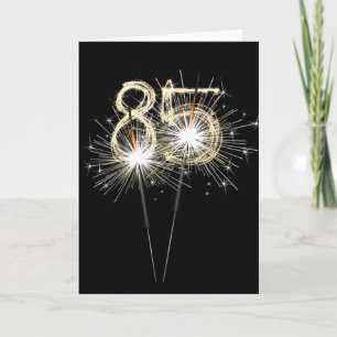 85th Birthday Sparklers op Zwart Kaart