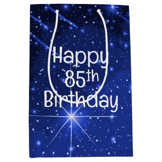 85th Birthday Star Galaxy Medium Cadeauzakje (Voorkant)