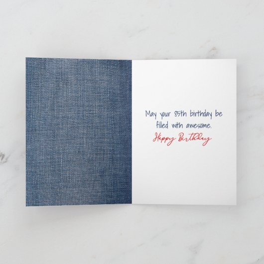 85th Birthday Stick Figuur Girl met rode ballon Kaart (Binnen)