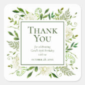 85th Birthday White Hydrangeas Dankuwel Vierkante Sticker (Voorkant)