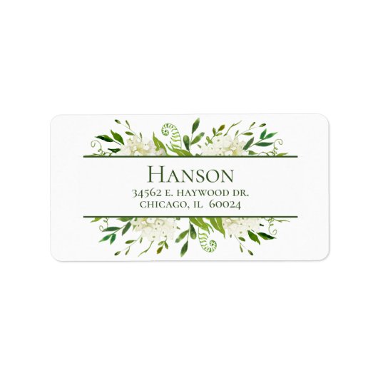 85th Birthday White Hydrangeas Return Address Etiket (Voorkant)