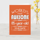 85th Birthday Worlds Best Fabulous Flame Sinaasapp Kaart (Gele Bloem)
