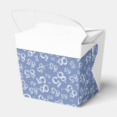 85th Party Blauw/Wit Willekeurig Getal Patroon Bedankdoosjes (Achterkant)
