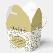 85th Party Goud/Wit Willekeurig Getal Patroon Bedankdoosjes (Geopend)