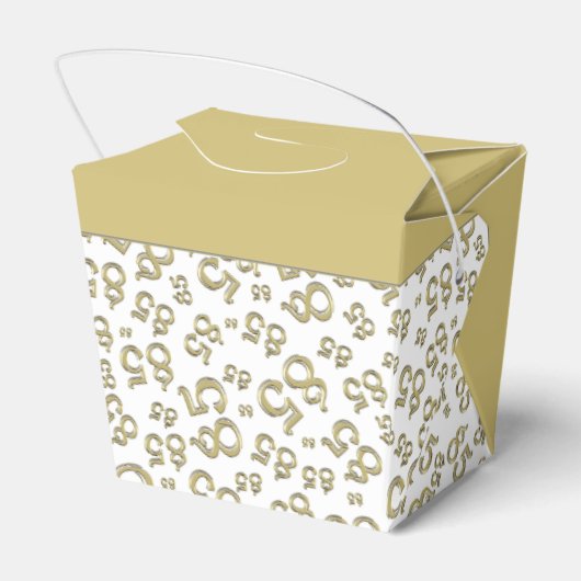85th Party Goud/Wit Willekeurig Getal Patroon Bedankdoosjes (Achterkant)