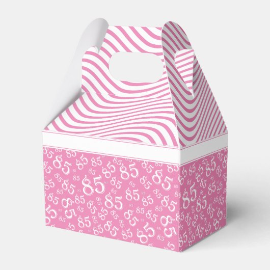 85th Party Roze/Wit Willekeurig Getal Patroon Bedankdoosjes (Achterkant)
