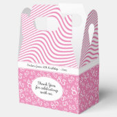 85th Party Roze/Wit Willekeurig Getal Patroon Bedankdoosjes (Geopend)