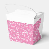 85th Party Roze/Wit Willekeurig Getal Patroon Bedankdoosjes (Achterkant)
