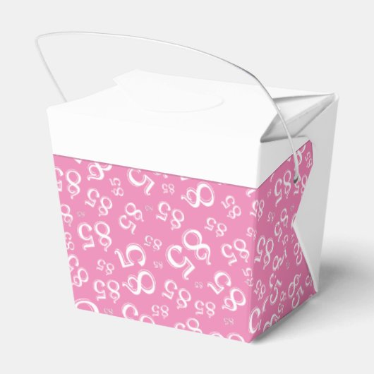 85th Party Roze/Wit Willekeurig Getal Patroon Bedankdoosjes (Achterkant)