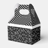 85th Party Zwart/Wit Willekeurig Getal Patroon Bedankdoosjes (Achterkant)