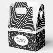 85th Party Zwart/Wit Willekeurig Getal Patroon Bedankdoosjes (Geopend)