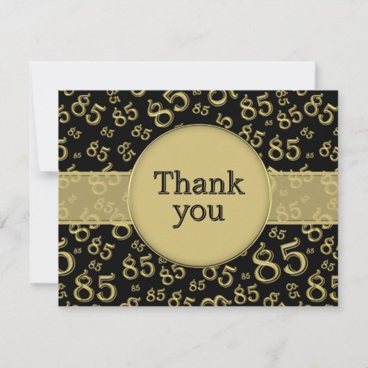 85th Thank You: Black/Gold Number Pattern (Voorkant)