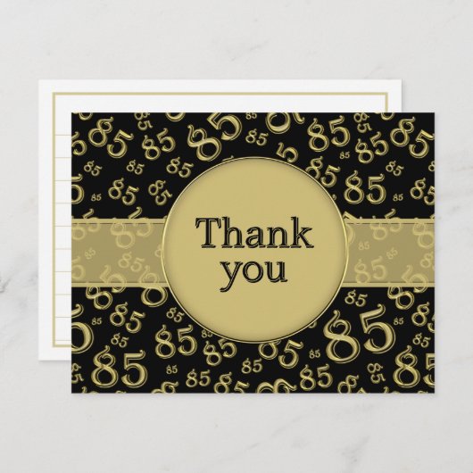 85th Thank You: Black/Gold Number Pattern (Voorkant / Achterkant)