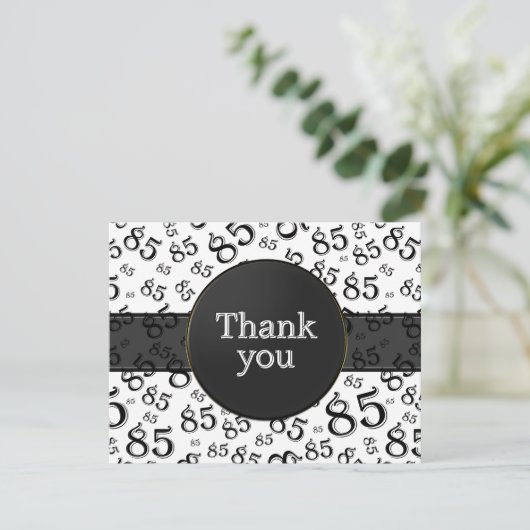 85th Thank You: Black/White Number Pattern (Staand voorkant)