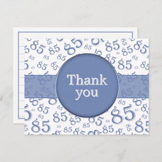 85th Thank You: Blue/White Number Pattern (Voorkant / Achterkant)