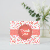 85th Thank You: Coral/White Number Pattern (Staand voorkant)
