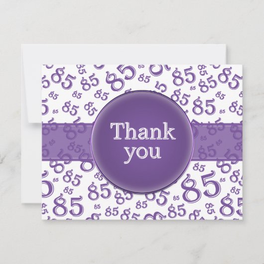 85th Thank You: Purple/White Number Pattern (Voorkant)