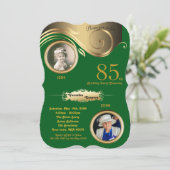 85th, Verjaardag Vrouw leeftijd, art deco, groen g Kaart (Staand voorkant)