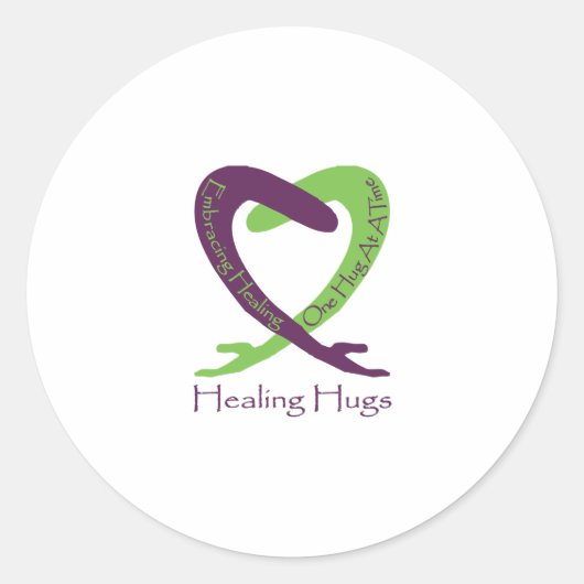 8621_Healing_Hugs_logo_8.31.11_test-2 Ronde Sticker (Voorkant)