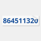 864511320 Witte Bumpersticker (Voorkant)
