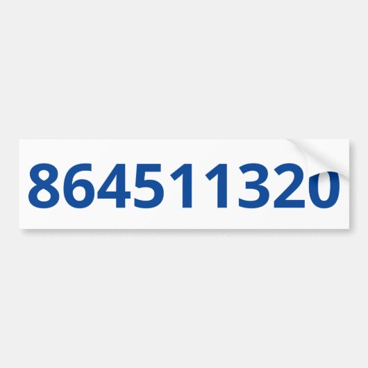 864511320 Witte Bumpersticker (Voorkant)
