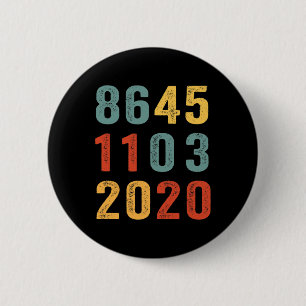 8645 1103 Stem Blauw 3 November Vintage Anti Trump Ronde Button 5,7 Cm