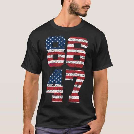 8647 Anti Trump 86 47 Retro Anti-Trump Amerikaanse T-shirt (Voorkant)