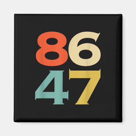 8647 Anti Trump 86 47 Retro Impeach 47 Anti-Trump Magneet (Voorkant)