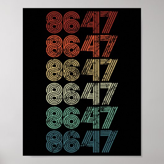 8647 Anti Trump 86 47 Retro Impeach 47 Anti-Trump Poster (Voorkant)