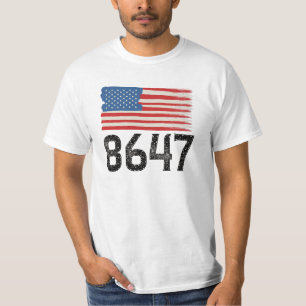 8647 Anti-Trump Amerikaanse vlag Politieke verklar T-shirt