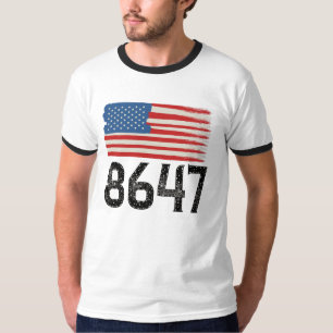 8647 Anti-Trump Amerikaanse vlag Politieke verklar T-shirt