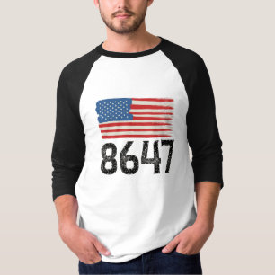 8647 Anti-Trump Amerikaanse vlag Politieke verklar T-shirt