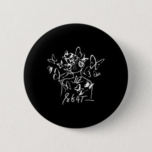 8647 Anti Trump Bloemen Weerstaan 86 47 Impeach Tr Ronde Button 5,7 Cm