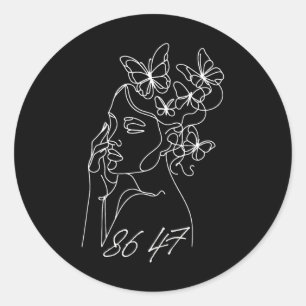 8647 Anti Trump Bloemen Weerstaan 86 47 Impeach Tr Ronde Sticker