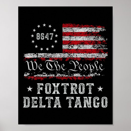 8647 Anti Trump Foxdraaft Deltas Tangos Impeach 47 Poster (Voorkant)