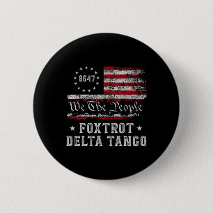 8647 Anti Trump Foxdraaft Deltas Tangos Impeach 47 Ronde Button 5,7 Cm