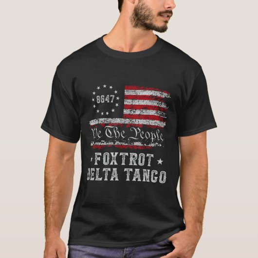 8647 Anti Trump Foxdraaft Deltas Tangos Impeach 47 T-shirt (Voorkant)