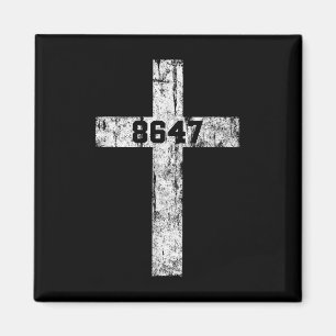 8647 Anti Trump-kruis christelijk Jezus 86 47 Retr Magneet