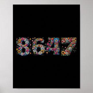 8647 Anti Trump Retro Bloemmotief  Poster