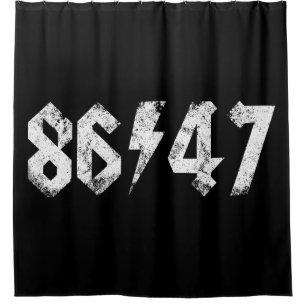 8647 Anti Trump Retro  jaren 80 Rock Style Douchegordijn