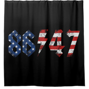 8647 Anti Trump Retro jaren 80 Rock Style Douchegordijn
