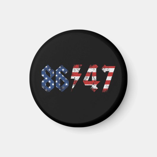 8647 Anti Trump Retro  jaren 80 Rock Style Magneet (Voorkant)